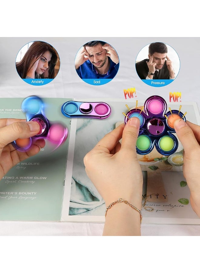 FIGROL 3 Pack Pop Fidget Spinners for Party FavorsHand Fidget Bulk Toys for Classroom Return PrizesSensory Fidget Toys for Teens Boys GirlsEaster Basket Stuffers Brithday Gifts Prizes