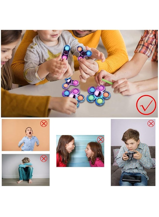 FIGROL 3 Pack Pop Fidget Spinners for Party FavorsHand Fidget Bulk Toys for Classroom Return PrizesSensory Fidget Toys for Teens Boys GirlsEaster Basket Stuffers Brithday Gifts Prizes