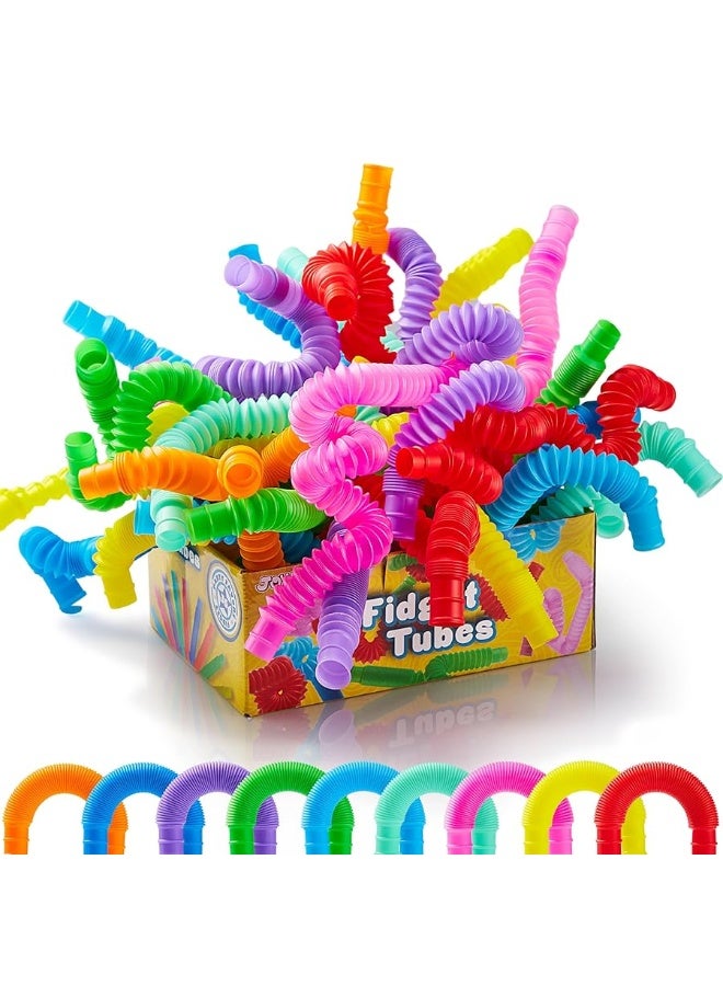 JOYIN 18 Pack Pop Tubes, Fidget Tubes Party Favors - 9 Colors, s, Connectable and Extendable for Stress Relief - Perfect for Party, Classroom Exchange, School Reward