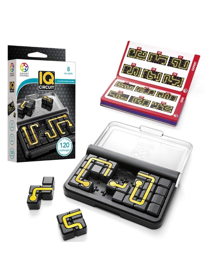 SmartGames IQ Circuit Portable Travel Game with 120 Challenges for Ages 8-Adult