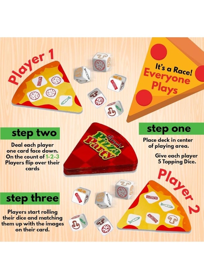 University Games, Pizza Party Dice Game, Dice Game for Kids and Families, Ages 6+