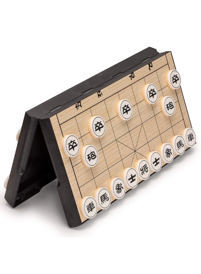 Yellow Mountain Imports Chinese Chess Xiangqi Magnetic Travel Set 122 Inches  Compact Folding Board Game Set