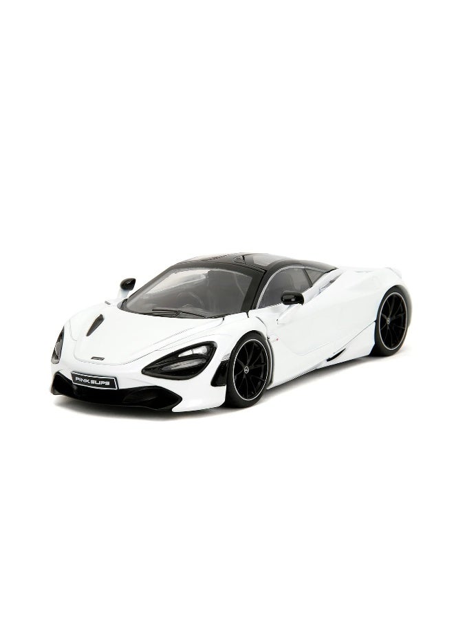 Pink Slips 1:24 W6 McLaren 720S Die-Cast Car w/Base, Toys for Kids and Adults(White)