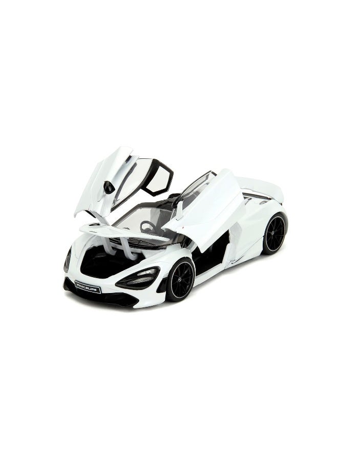 Pink Slips 1:24 W6 McLaren 720S Die-Cast Car w/Base, Toys for Kids and Adults(White)