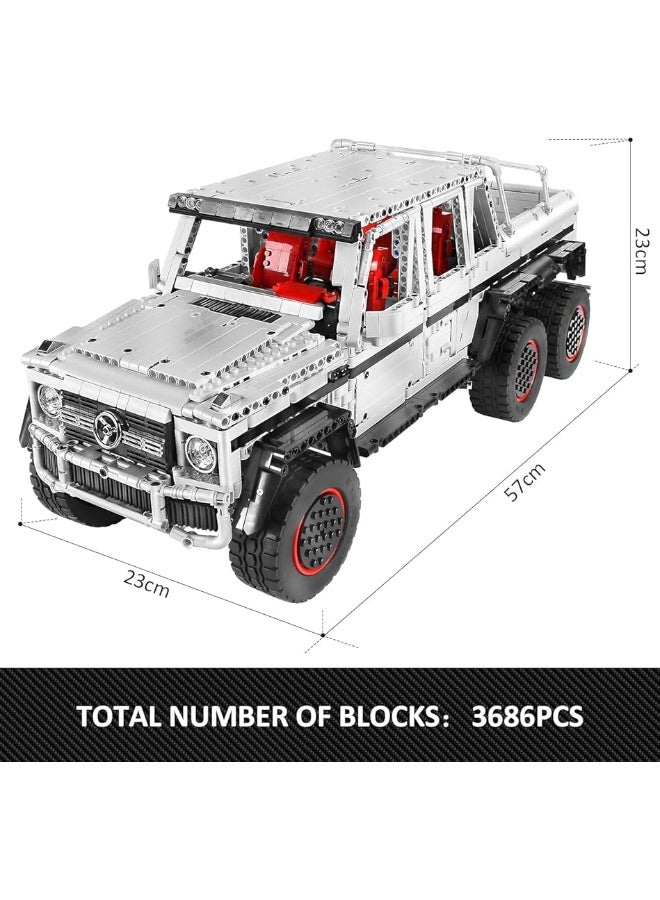 Mould King 13061 Off-Road Pickup Trucks Building Kits Toy, 6x6 MOC Building Blocks Model Off-Road Vehicle with Motor/APP Remote Control, Gift for Kids Age 8+/Adult Enthusiasts(3686 Pieces)