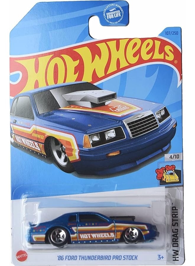 Hot Wheels '86 Ford Thunderbird Pro Stock, HW Drag Strip 4/10 [Blue] 107/250