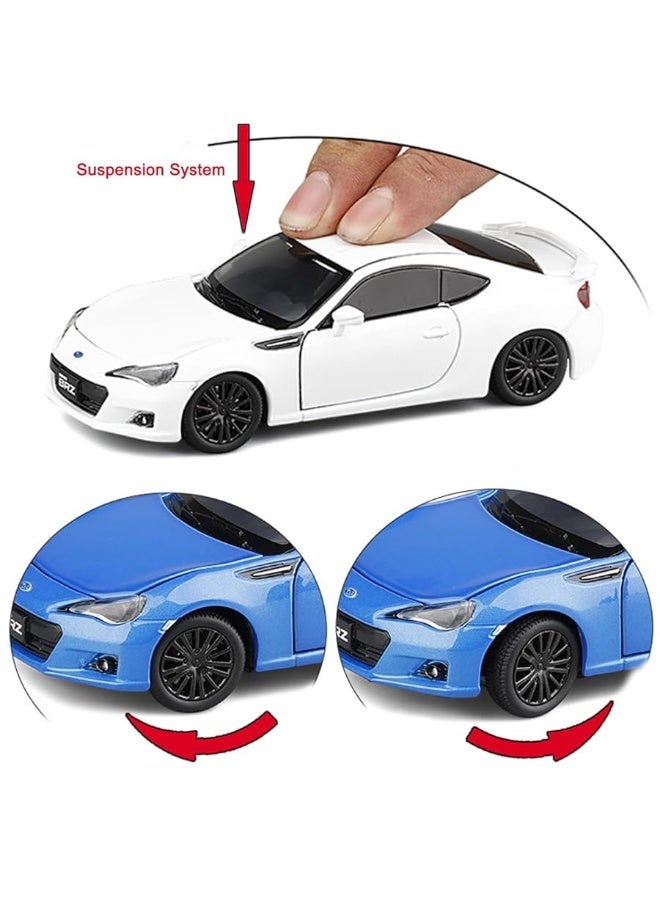 1/32 Scale 2017 BRZ Model Car Diecast Toy Cars Metal Children's Die-cast Vehicles, Doors Open, with Light, Toys for Boys Kids Birthday Gifts Men Collection Desktop Display, Blue