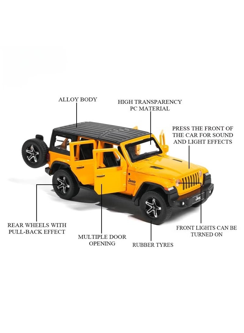 JEEP Model Car 1:32 Exclusive Alloy Metal Pull Back Die-cast Car Die-cast Metal Pullback Toy car with Openable Doors & Light Music