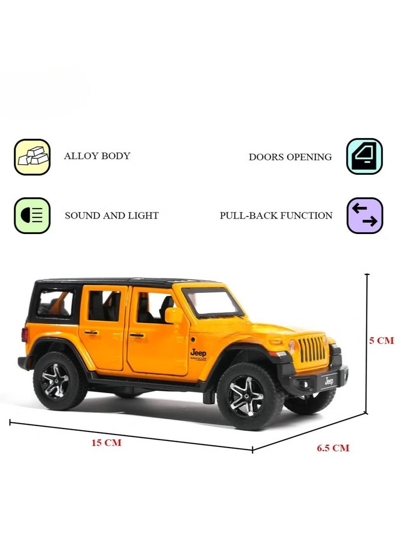 JEEP Model Car 1:32 Exclusive Alloy Metal Pull Back Die-cast Car Die-cast Metal Pullback Toy car with Openable Doors & Light Music