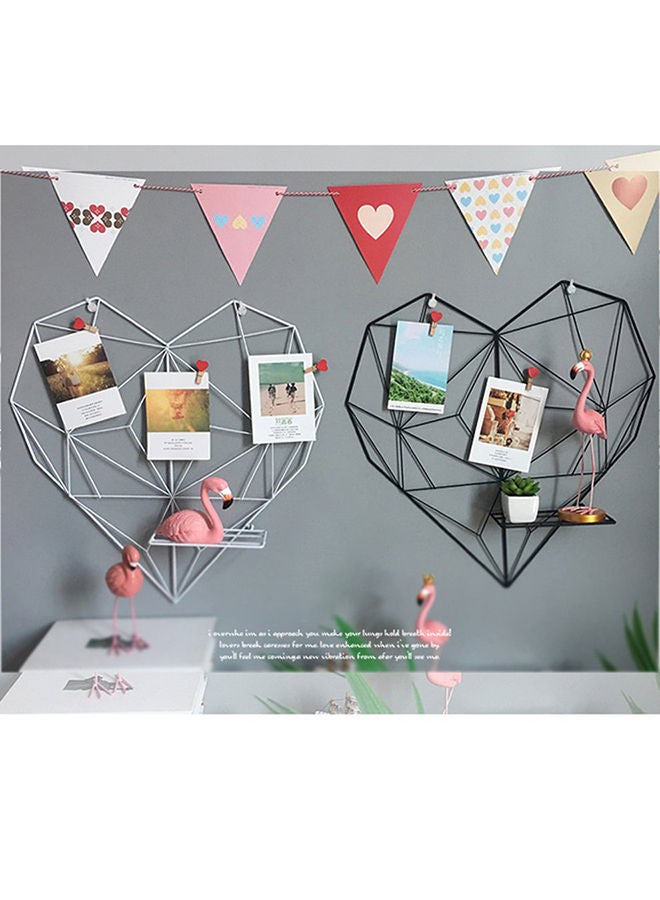 Heart Shape Wall Hanging Photo Frame White