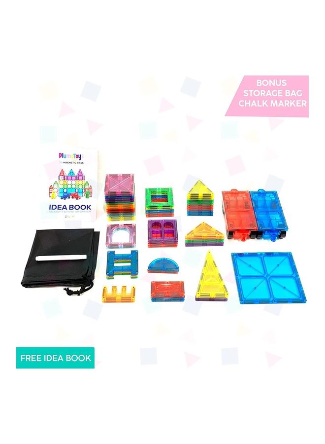 62-Piece Magnetic Tiles Learning Educational Toy 32x25x8cm