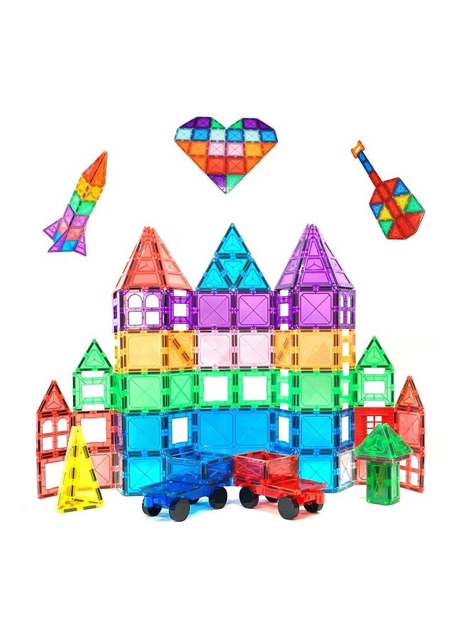 62-Piece Magnetic Tiles Learning Educational Toy 32x25x8cm