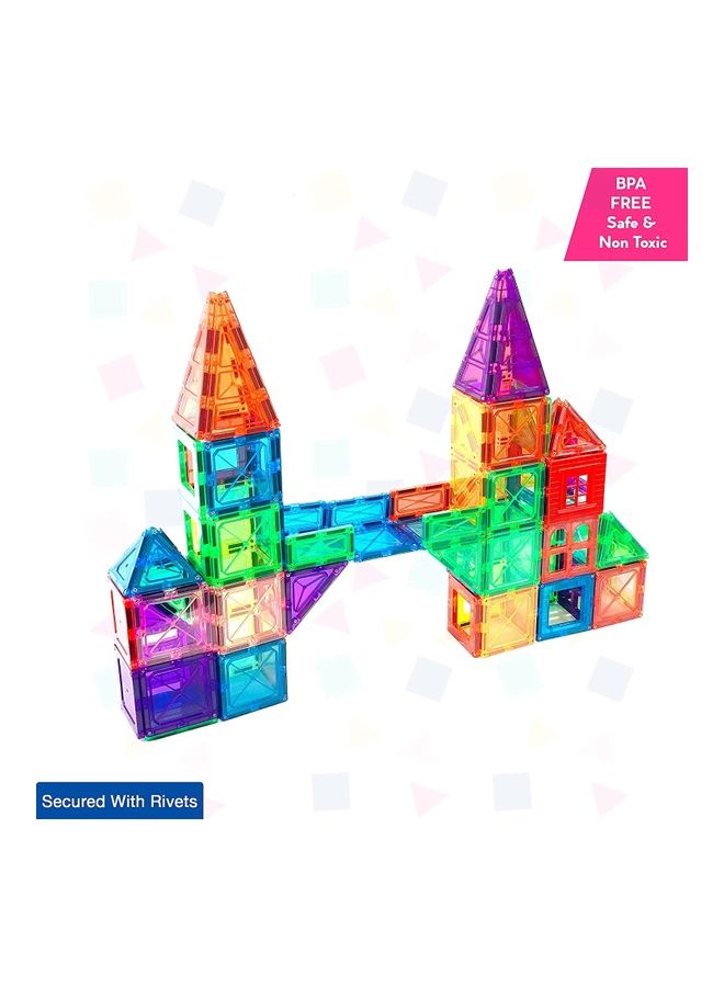 62-Piece Magnetic Tiles Learning Educational Toy 32x25x8cm