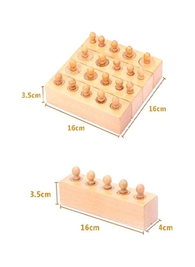 Montessori Wooden Cylinder Socket Family Pack Early Learning Education Toy 16x16x3.5cm