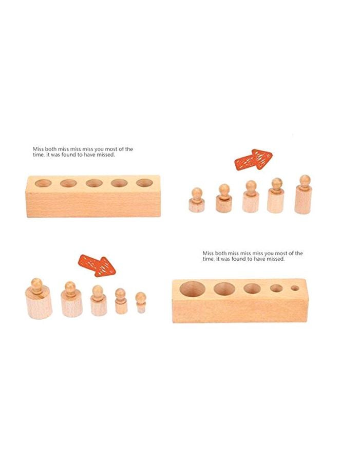 Montessori Wooden Cylinder Socket Family Pack Early Learning Education Toy 16x16x3.5cm