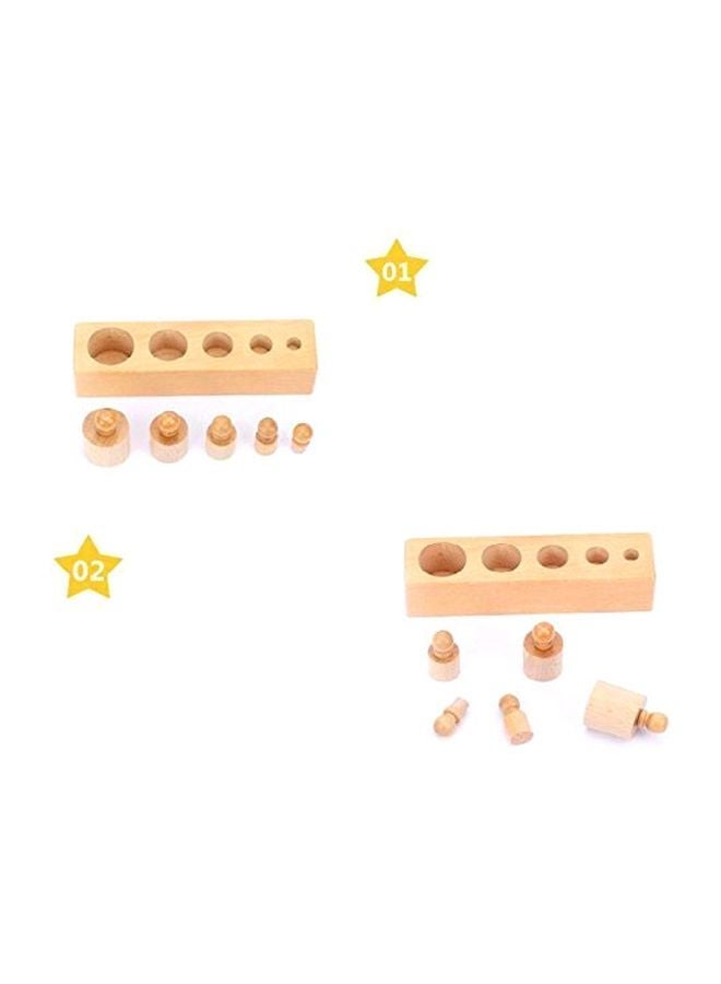 Montessori Wooden Cylinder Socket Family Pack Early Learning Education Toy 16x16x3.5cm