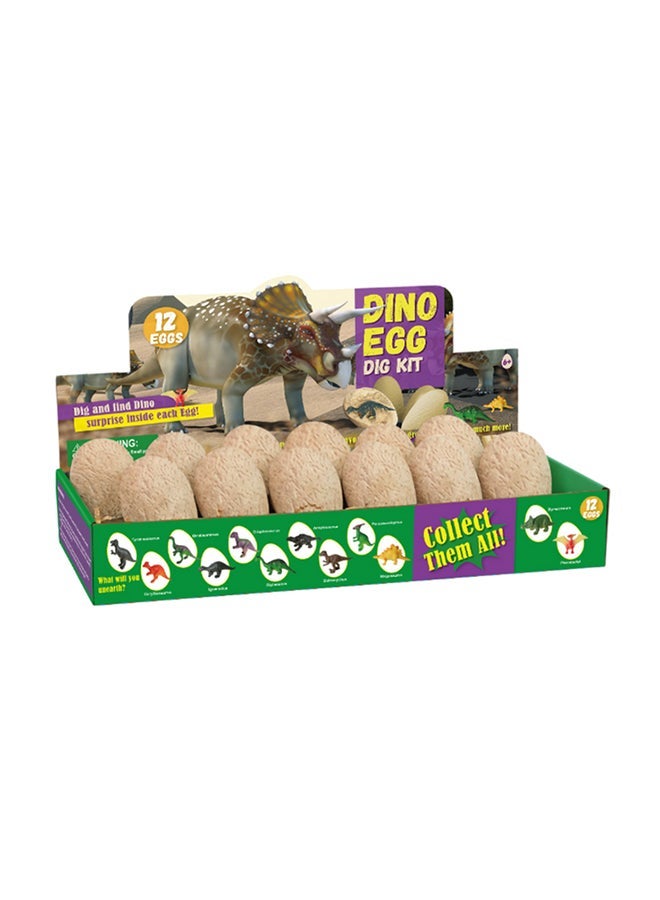 12-Piece Dinosaur Egg Excavation Learning Toy