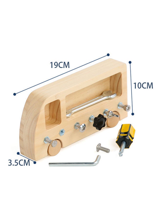 Montessori Screw Driver Board for Toy Car-Burlywood 20.00 x 4.00 10.20cm