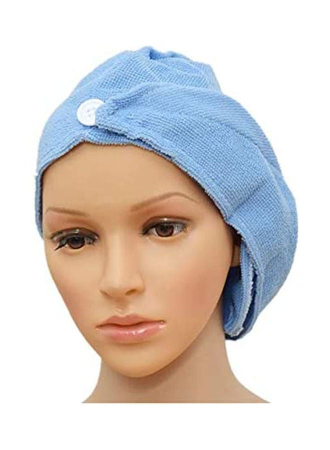 Bathroom Super Absorbent Quick-Drying Microfiber Bath Towel Hair Dry Cap Salon Blue