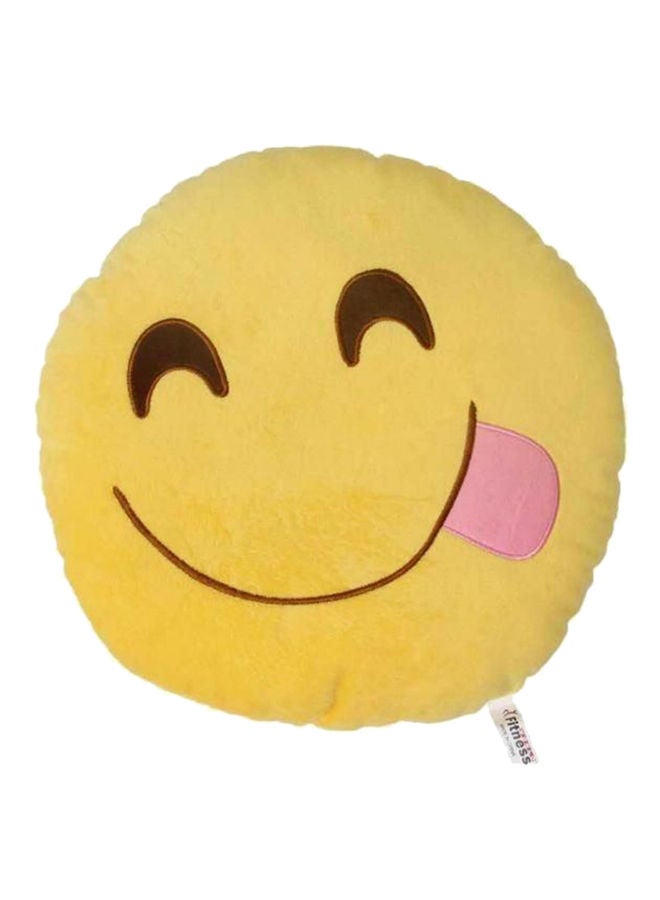 Smiley Emoticon Cushion Cotton Yellow/Brown/Pink