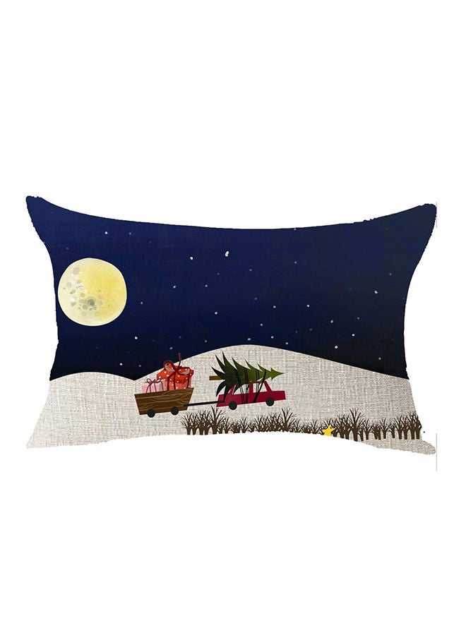 Decorative Pillow Cover Cotton Blue/Beige 18x18inch