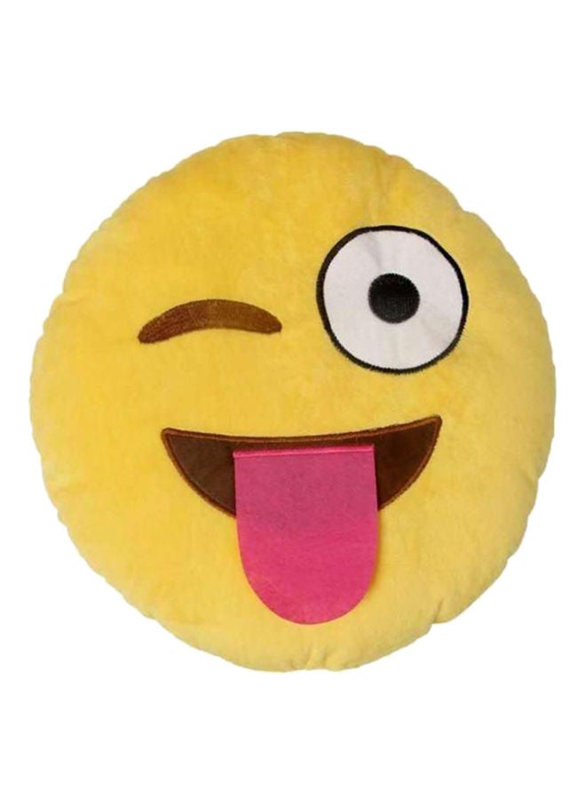 Smiley Emoticon Cushion Cotton Yellow/Brown/Pink