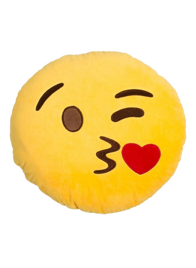 Face Smiley Pillow polyester Yellow/Red/Brown