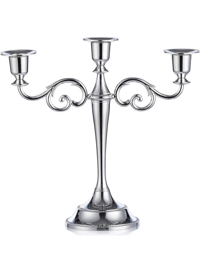 Decorative Candle Holder Silver 27cm