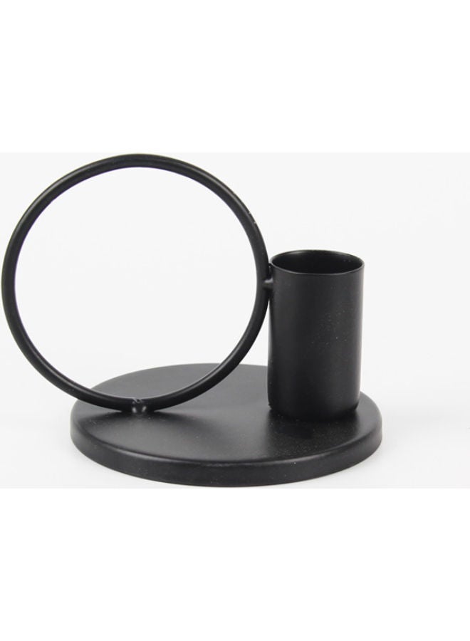 Rod Wax Tray Candlestick Black 10cm