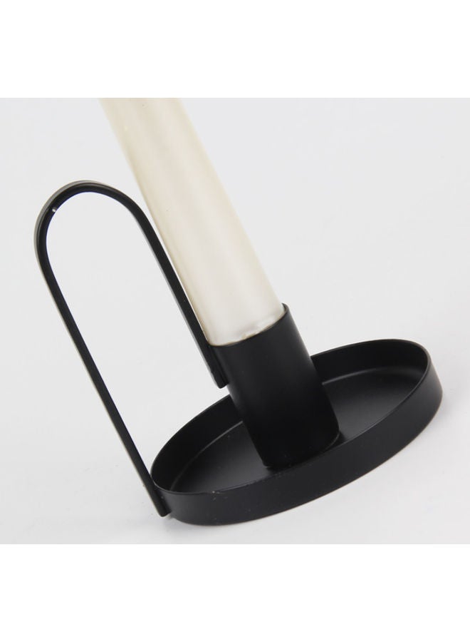 Rod Wax Tray Candlestick Black 10cm