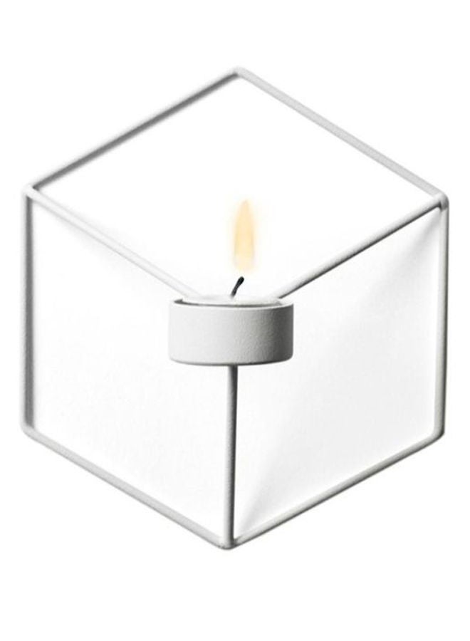 2-Piece 3D Modern Style Wall Candle Holder Set White