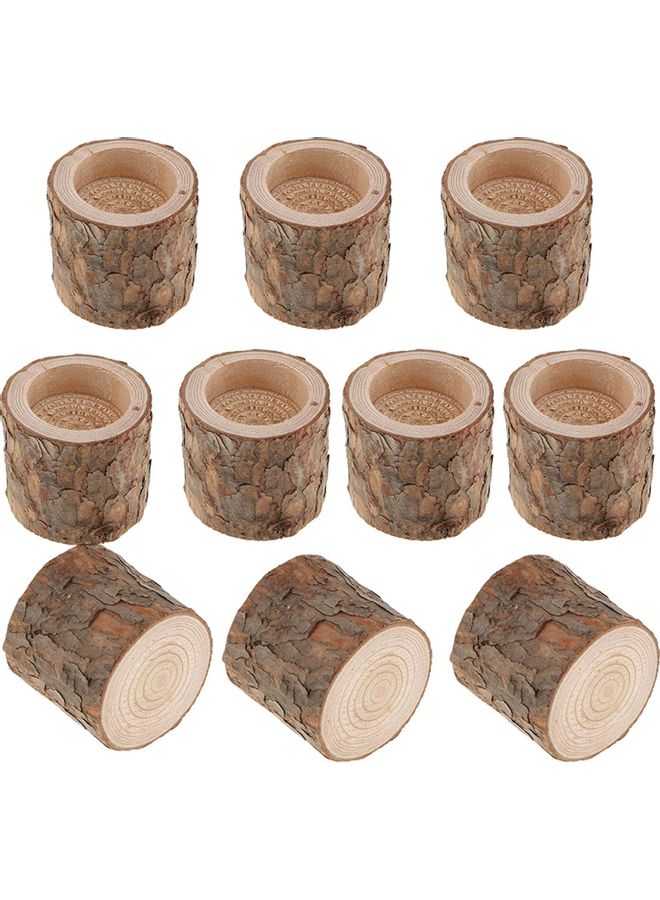 10-Piece Tree Tealights Candlestick Holder Brown One Size