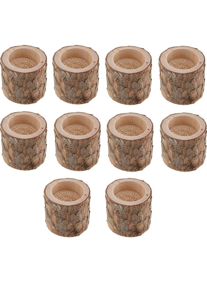 10-Piece Tree Tealights Candlestick Holder Brown One Size