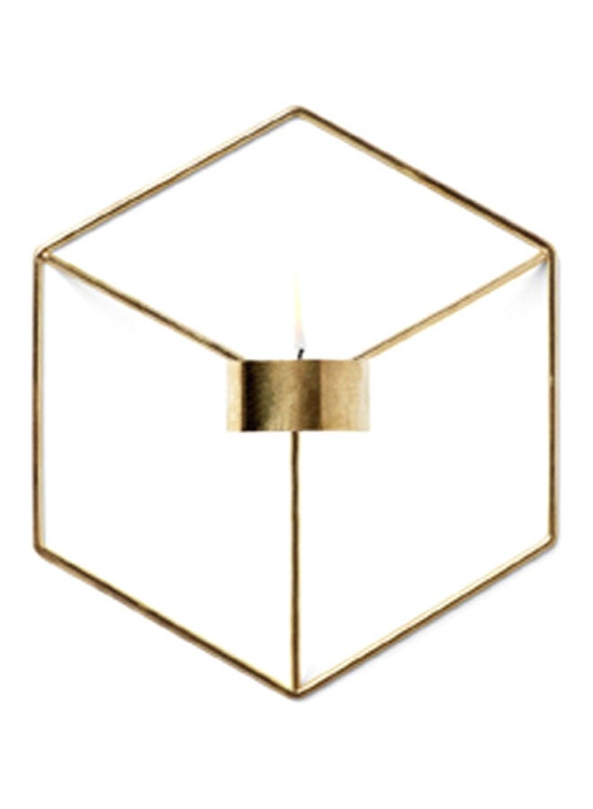 Geometric Designed Wall Mounted Candle Holder Gold 21x18.5cm