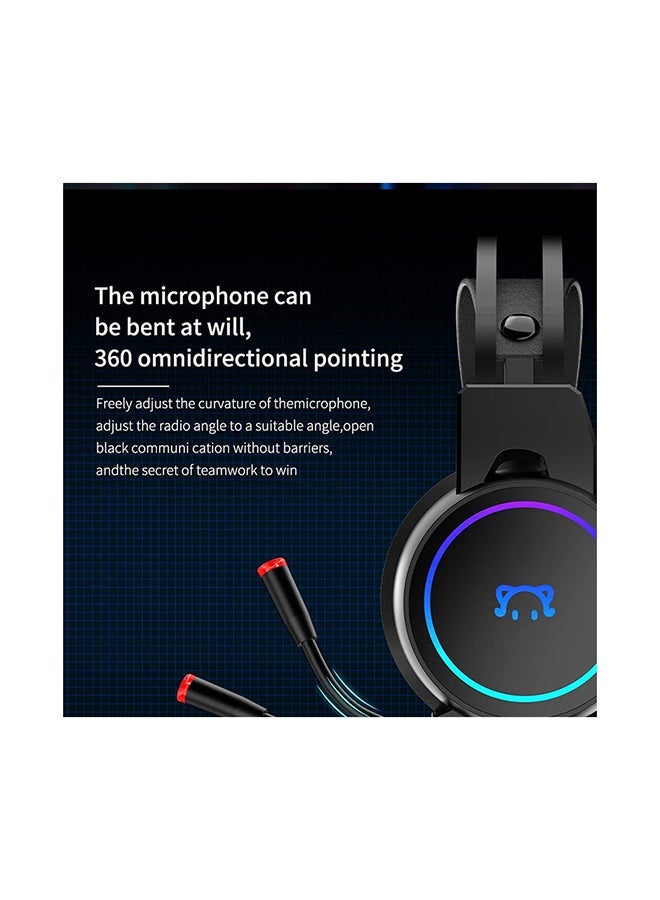 STH200 Cute Cat 7.1 Channel Stereo Game Listening Position USB Interface Wire Control Switch Headset
