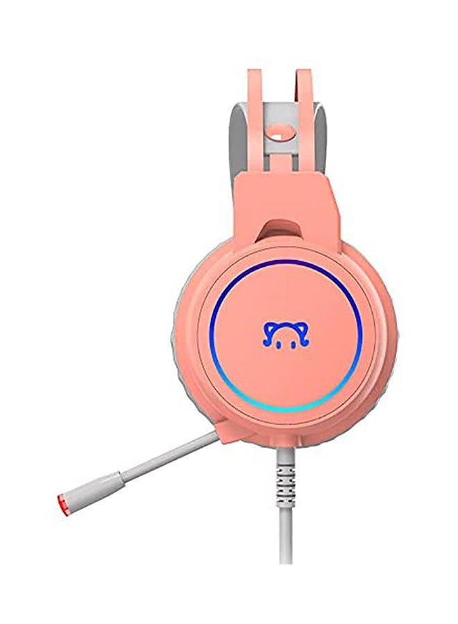 STH200 Cute Cat 7.1 Channel Stereo Game Listening Position USB Interface Wire Control Switch Headset