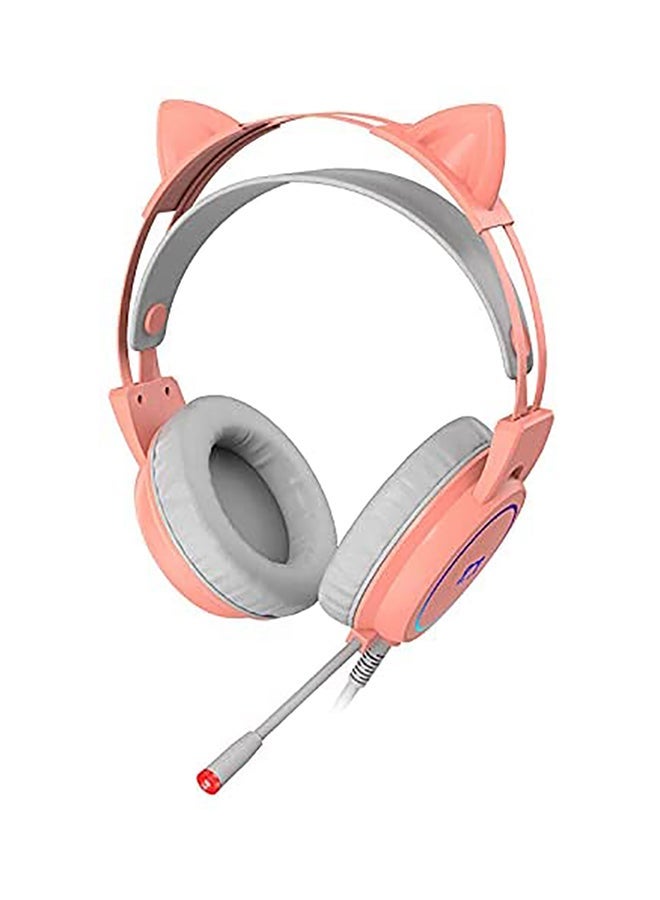 STH200 Cute Cat 7.1 Channel Stereo Game Listening Position USB Interface Wire Control Switch Headset