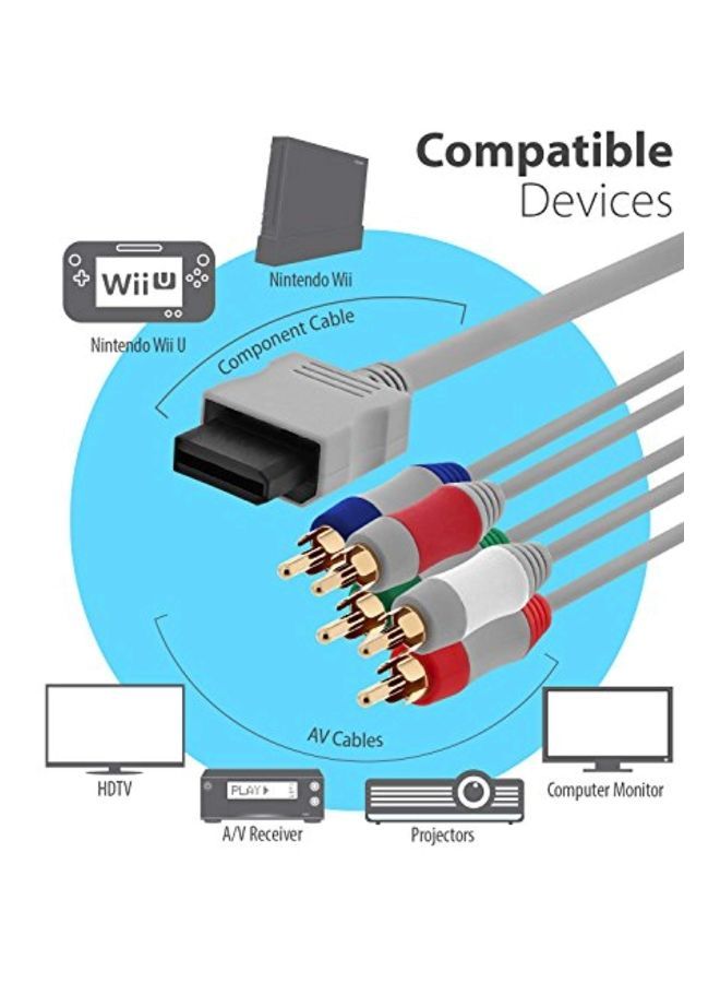 HD AV To HDTV/EDTV Cable For Nintendo Wii And U