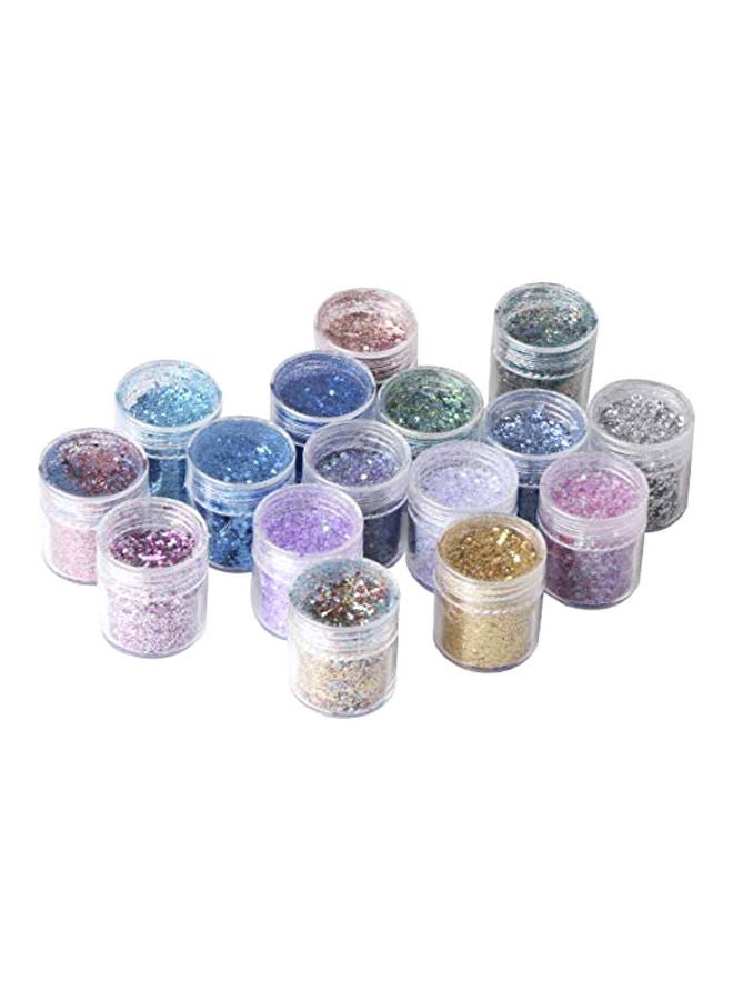 16-Piece Chunky Glitter Set Multicolour