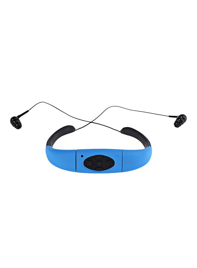 Waterproof In-Ear Neck Band MP3 Player Blue/Black