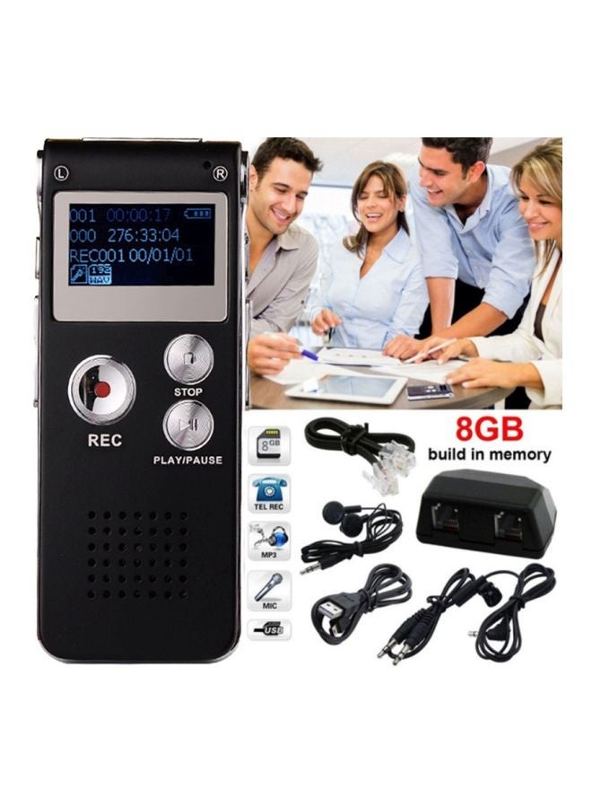 8GB Digital Voice Recorder Pen With LCD Screen And MP3 Player 415662 Black