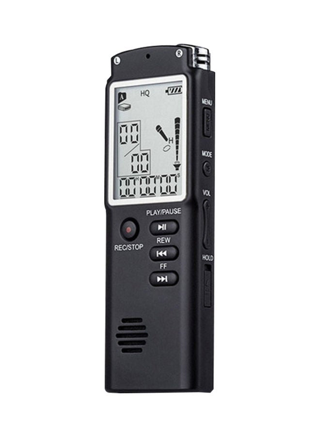 8GB Noise Reduction Dual Condenser 1536Kbps HD Digital Voice Activated Recorder and MP3 Player OS5270-1 Black