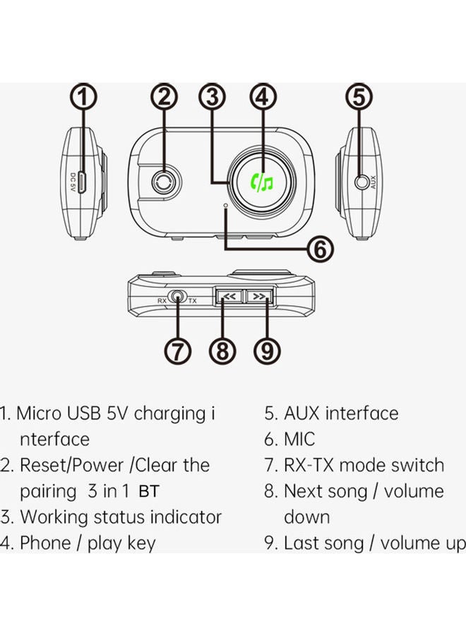 Bluetooth Transmitter Receiver T3 Black