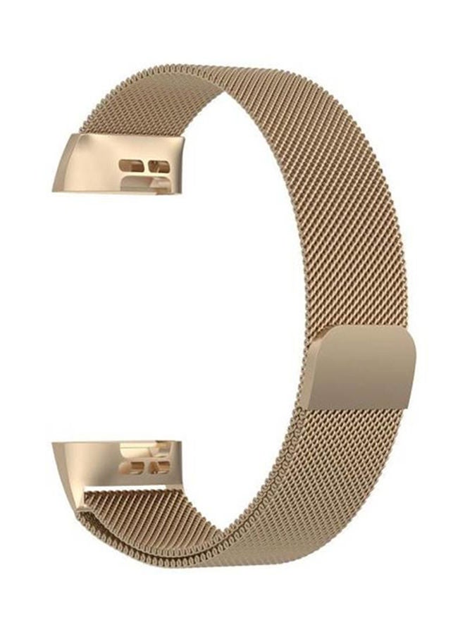 Fitbit Charge 3 Magnetic Milanese Loop Strap Smart Watch Band Light Gold