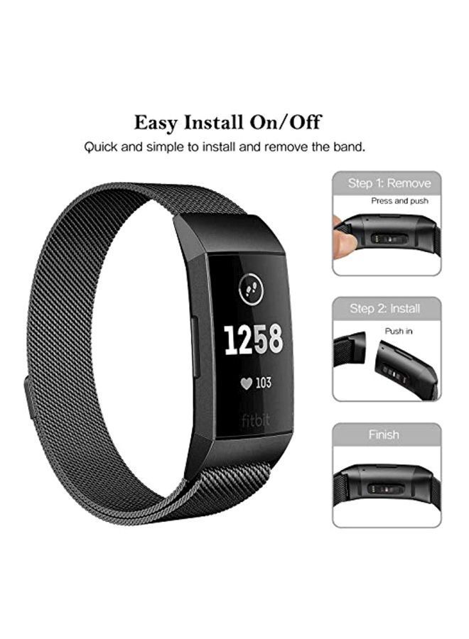 Replacement Band For Fitbit Charge 3 Black