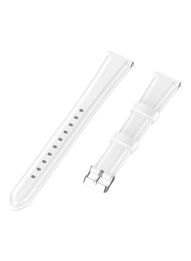 Oil Wax Leather Replacement Watch Strap For Huawei TalkBand 6 White