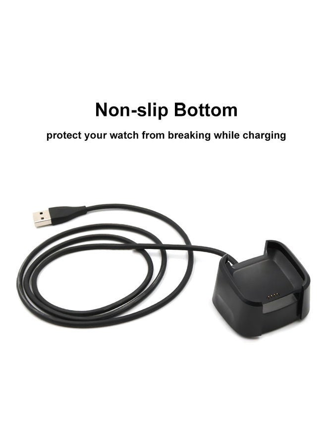 USB Charging Cable For Fit-bit Versa Smart Watch Black