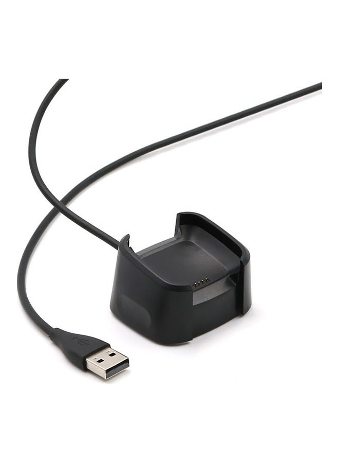 USB Charging Cable For Fit-bit Versa Smart Watch Black