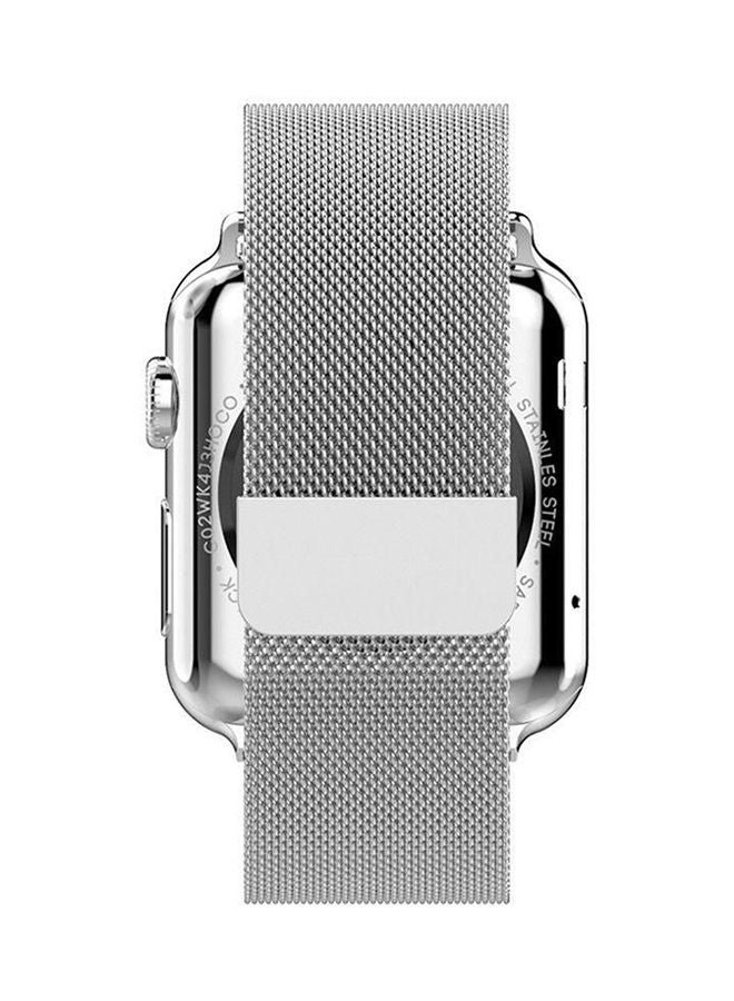 Band Strap With Screen Protector For Apple Watch Silver