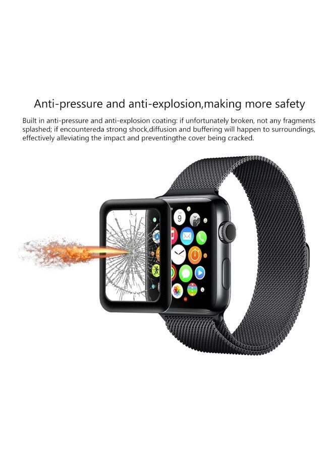 Tempered Glass Screen Protector For Apple iWatch Series 3 38 mm 4.0x3.4x0.2centimeter Black